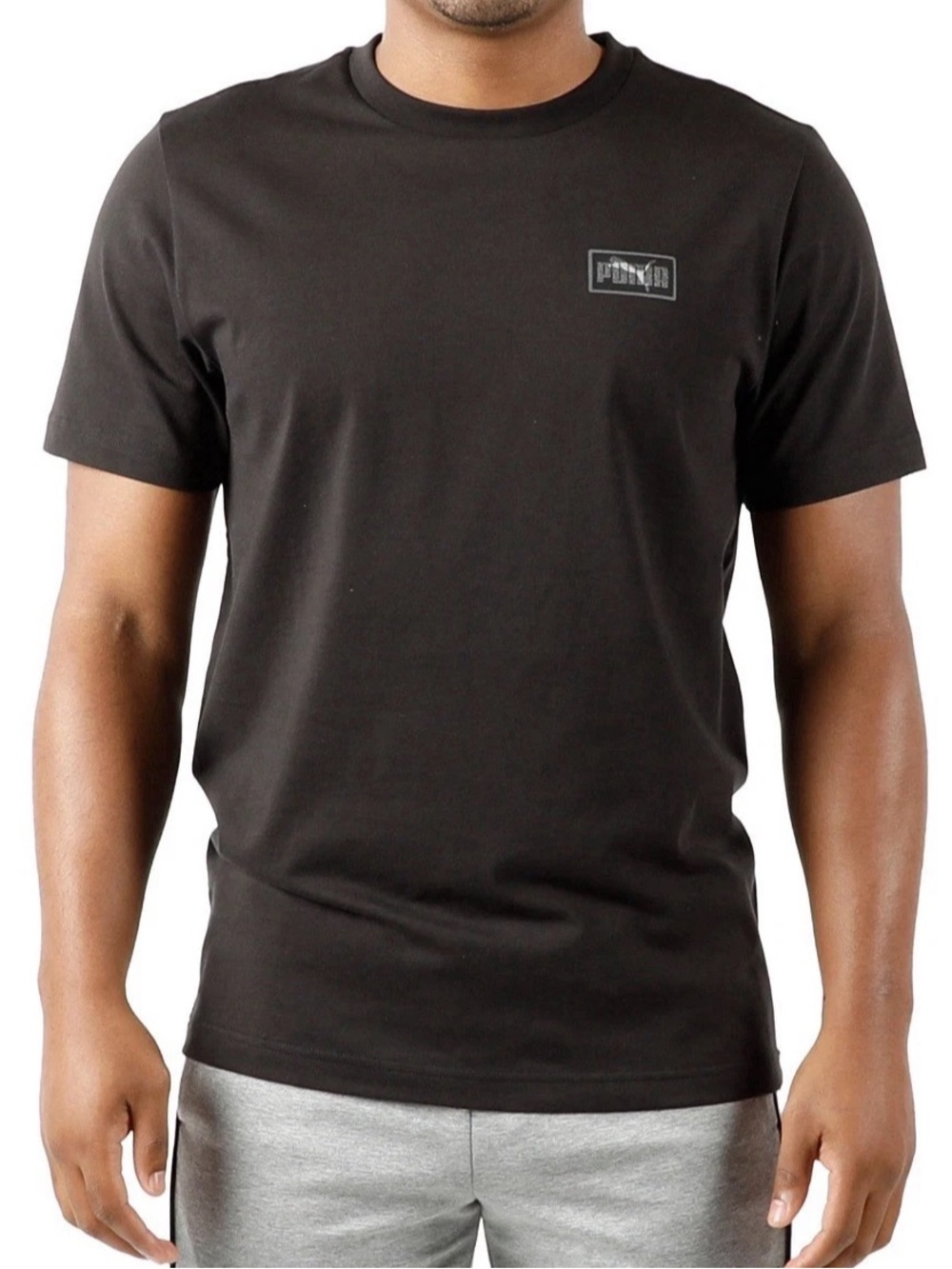 Puma Black Short Sleeve Logo Crewneck Tee